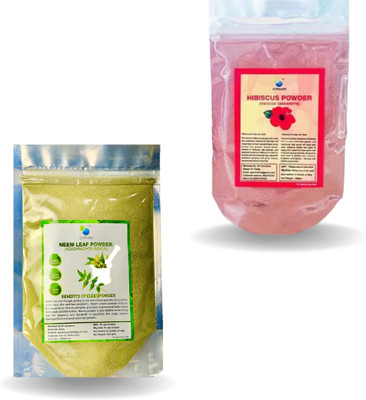 QYKKARE Natural Hibiscus Flower and Neem Leaves Powder Pack for Face(2 g)