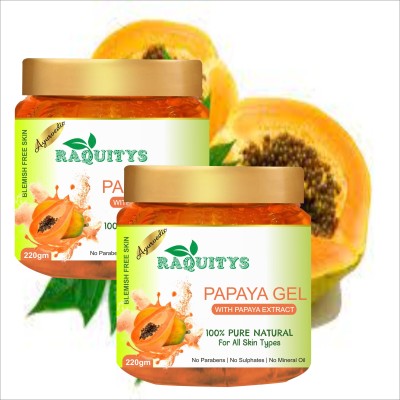 RAQUITYS Papaya Hydrating Face Gel with for Anti-Ageing & Brighter Skin Tone(220 g)