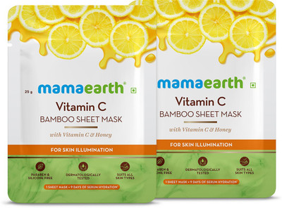 Mamaearth Vitamin C Bamboo Sheet Mask(Pack of 2)(50 g)