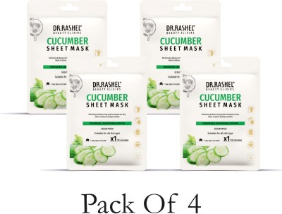 Dr. Rashel DR.RASHEL CUCUMBER SHEET MASK WITH SERUM THAT MOISTURIZING, SOOTHING & CONVERGENCE (PACK OF 4) - 20g*4(80 ml)