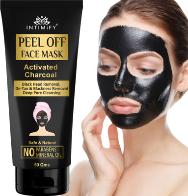 INTIMIFY Activated Charcoal Peel Off Mask, Fights Pollution and De-Tans skin(50 g)