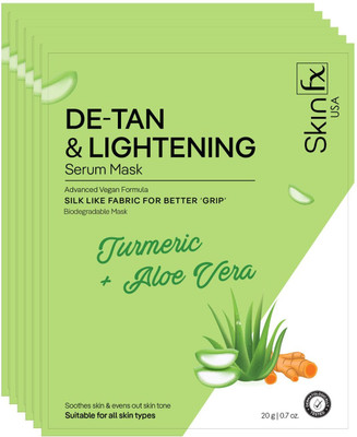 Skin FX De-tan and Lightening Serum Mask Combo Pack of 6(150 ml)
