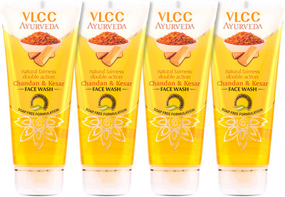 VLCC Ayurveda Natural Fairness Chandan & Kesar  (Pack of 4) Face Wash(400 ml)