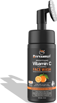 DIVYAMRUT Vitamin C Foaming , Brightens Skin, All Skin Types (150 ml) Men & Women All Skin Types Face Wash(150 ml)