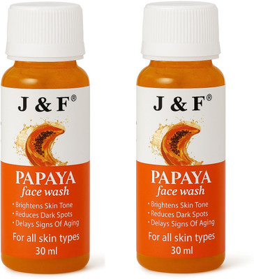 J & F Papaya Facewash 30 ml Pack of 2 Men & Women All Skin Types Face Wash(60 ml)