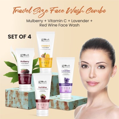 Globus Naturals Face Care Combo- Mulberry, Vitamin C, Lavender, Red Wine Face Wash(300 g)