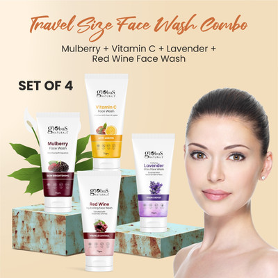 Globus Naturals Face Care Combo- Mulberry, Vitamin C, Lavender, Red Wine Face Wash(300 g)