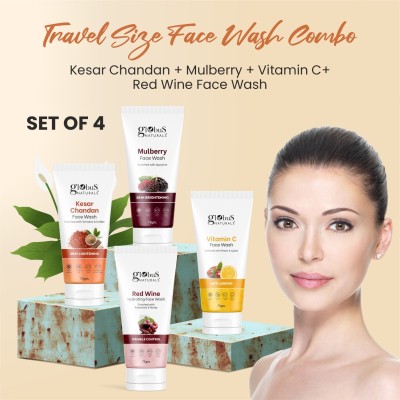Globus Naturals Face Care Combo- Kesar Chandan , Mulberry , Vitamin C, Red Wine Face Wash(300 g)