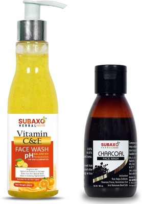 Subaxo VITAMIN C AND E FACE WASH 200 ML AND HERBAL CHARCOAL FACE WASH 100 ML Face Wash(300 ml)