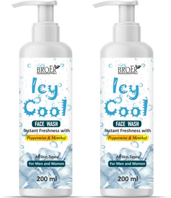 BROER Refreshing | Hydrating | Oil control & Acne control Facial wash | Icy Cool Face Wash(400 ml)