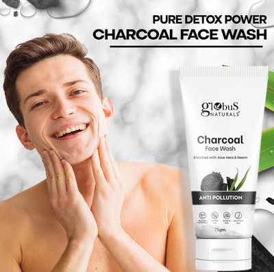Globus Anti Pollution Charcoal , 75 gm Men Oily Skin Face Wash(75 g)