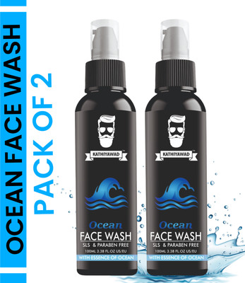 Kathiyawad ''Ocean Facewash (2-Pack) – Deep Sea Detox for Daily Use'' Face Wash(200 ml)