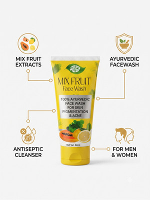 MEGHDOOT Mix Fruit Antiseptic Cleanser for Skin Pigmentation-(1x60ml) Men & Women All Skin Types Face Wash(60 ml)