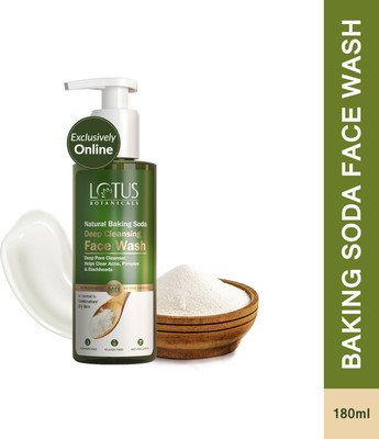 Lotus Botanicals Natural Baking Soda Deep Cleansing  | Clear Acne, Pimple & BlackHeads Face Wash(180 ml)