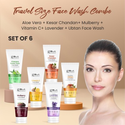 Globus Naturals Face Care Combo -Aloe Vera Neem Tulsi, Kesar Chandan, Mulberry, Vitamin C, Lavender & Ubtan Face Wash(450 g)