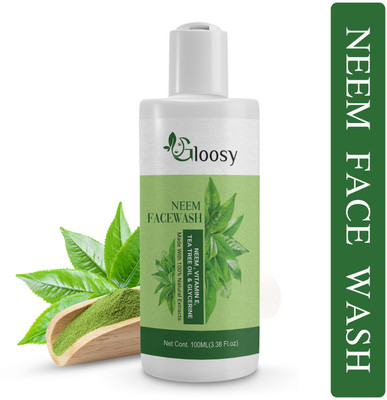GLOOSY NEEM | PREVENTS PIMPLE | TURMERIC | ANTI BACTERIAL Men & Women All Skin Types Face Wash(100 ml)