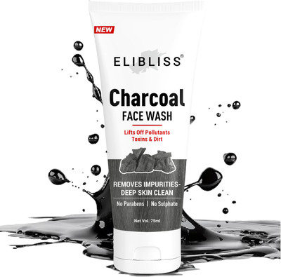 Elibliss Charcoal Natural for Oil Control and Pollution Defense Men & Women Dry Skin Face Wash(75 ml)