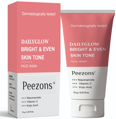 Peezons Bright & Even Tone with Niacinamide, Vitamin E and Kojic Acid Men & Women All Skin Types Face Wash(75 ml)