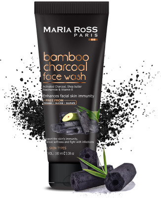Maria Ross Activated bamboo Charcoal facewash for facial immunity and deep cleansing with niacinamide Face Wash(100 ml)