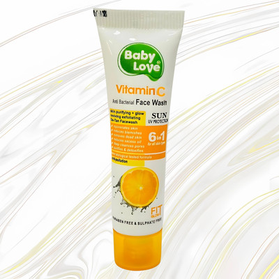 Baby Love Anti-Bacterial Vitamin C 6-in-1 | Sun Protection + Exfoliating + Glow Men & Women All Skin Types Face Wash(20 g)