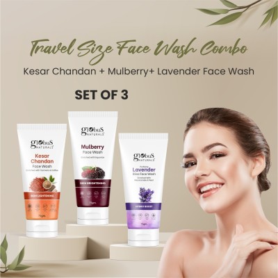 Globus Naturals Face Care Combo- Kesar Chandan, Mulberry, Lavender Face Wash(225 g)