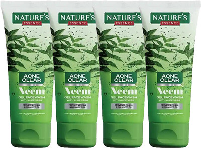 Nature's Essence Neem and Aloevera  65ml Each (Pack of 4) Face Wash(260 ml)