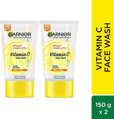 GARNIER Bright Complete VITAMIN C , 150g (Pack Of 2)|Brighter And Glowing Skin Face Wash  (300 G) For Rs. 368 @ 47 %