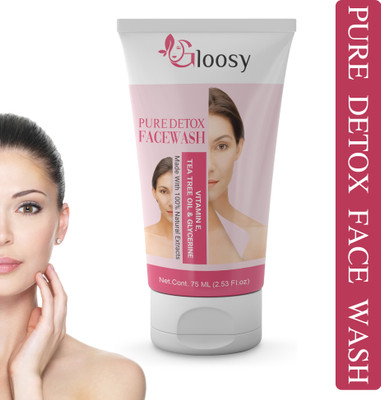 Gloosy Pure Detox Anti-Pollution Purity With Activated Charcoal | All Skin Types Men & Women All Skin Types Face Wash(75 ml)