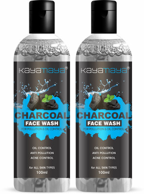 Kayamaya Charcoal Facewash For Deep Cleaning  Pack Of 2 Face Wash(200 ml)