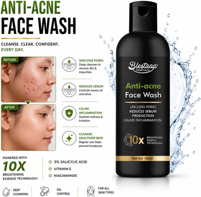 blestaaa essentialss Anti Pimple with Salicylic Acid nd Herba Repair FOR MEN AND WOMEN| Men All Skin Types Face Wash(100 ml)