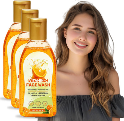 VSK 3-Pack Vitamin-C  – Gentle Citrus Skin Cleanser Face Wash(100 ml)