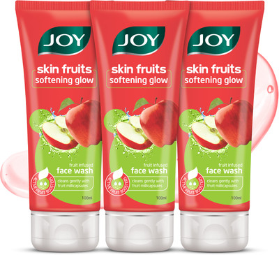 Joy Skin Fruits Softening Glow Apple  (Pack of 3X100) For All Skin Types Face Wash(300 ml)
