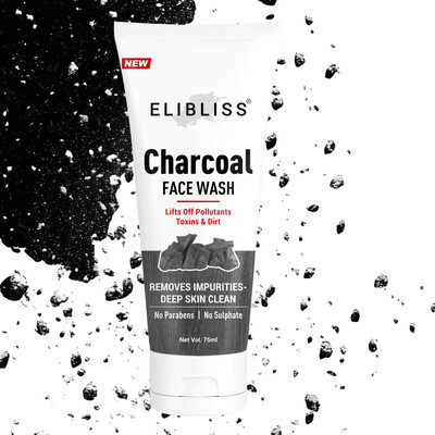 Elibliss Charcoal for Deep Cleaning Removes Dirt Cleans Pores & Acne Control Men & Women Dry Skin Face Wash(75 ml)
