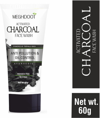 MEGHDOOT Activated Charcoal for Anti-Pollution & Oil Control Men & Women All Skin Types Face Wash(60 g)