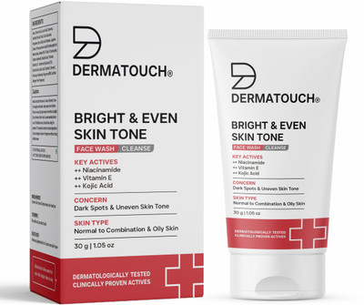 DERMATOUCH Bright & Even Tone with Niacinamide, Vitamin E and Kojic Acid Men & Women Combination Skin Face Wash(30 g)