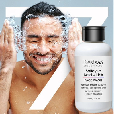 blestaaa essentialss 2% Salicylic Acid Face Cleanser With LHA & Zinc for Oily Acne Prone Skin Men & Women All Skin Types Face Wash(100 g)