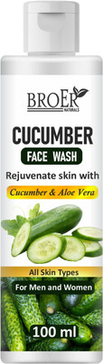 BROER Cucumber and Aloe Vera Facewash For Blemishes, Pimples, Clear & Smooth Skin Face Wash(100 ml)
