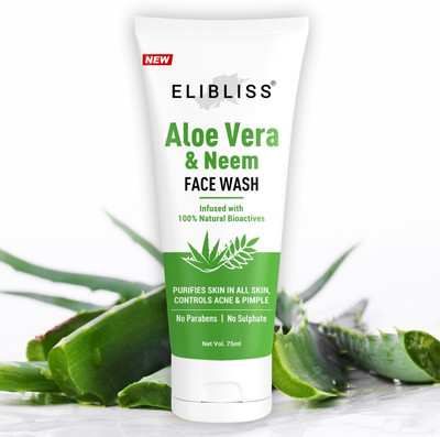 ELIBLISS Neem & Aloe Vera Gel Acne & Pimple Control,Cleanser for Oily Skin Men & Women All Skin Types Face Wash(75 ml)