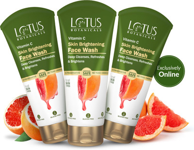 Lotus Botanicals Vitamin C Skin Brightening (Pack of 3)| Deeply Cleanse & Brightens Skin Face Wash(300 ml)