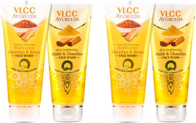 VLCC Chandan & Kesar and Haldi & Chandan  (Pack of 2) Face Wash(400 ml)