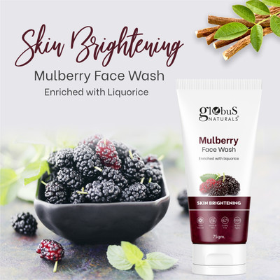 GLOBUS NATURALS Mulberry Fairness For Even Skin Tone, Deep Cleansing Moisturizing & Nourishing, Suitable For All Skin Types, 75 Ml Face Wash  (75 Ml) For Rs. 81 @ 54 %