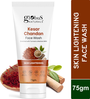 Globus Kesar Chandan Skin Lightening & Tan Removal Face wash For Glow & Spotless Skin Men & Women All Skin Types Face Wash(75 g)