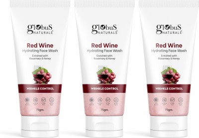 Globus Naturals Red Wine Hydrating , Enriched With Rosemary & Honey, Wrinkle Control Formula Face Wash(225 g)