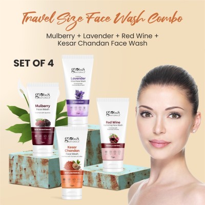 Globus Naturals Face Care Combo- Mulberry, Lavender, Red Wine, Kesar Chandan Face Wash(300 g)