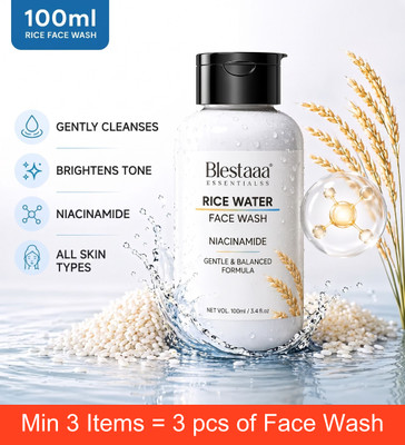 blestaaa essentialss Rice With Rice Water & Niacinamide for Glass Skin Men & Women All Skin Types Face Wash(100 ml)