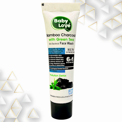 Baby Love Green Tea & Charcoal | Removes Tan, Brightens Skin | Glow Daily Wash Men & Women All Skin Types Face Wash(20 g)