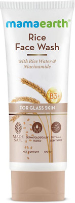 Mamaearth Rice With Rice Water & Niacinamide for Glass Skin - 100 ml Men & Women All Skin Types Face Wash(100 ml)