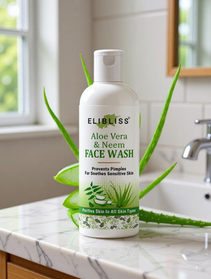 ELIBLISS Aloe Vera Neem Acne Fight for Skin Brightening & Whitening Gel Men & Women All Skin Types Face Wash(50 ml)