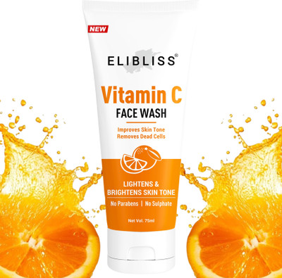 Elibliss Vitamin C Gel for Deep Cleansing - No Parabens, Sulphate, Silicones Men & Women Dry Skin Face Wash(75 ml)