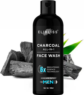 ELIBLISS Activated Charcoal Anti-Pollution Deep Pore Cleaning Men Men All Skin Types Face Wash(100 ml)